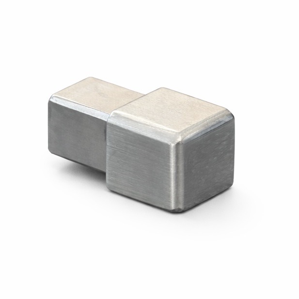 Quadrat Außenecke Edelstahl V2A 10 mm gebürstet 
