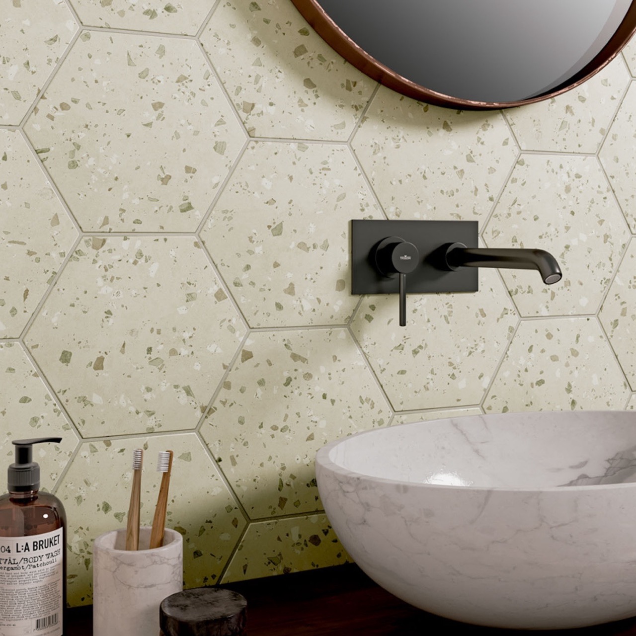 Apavisa South Green 25x29 Hexagon