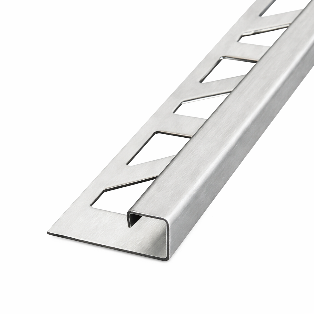 Quadroprofil 10 mm gebürstet Edelstahl á 2,5 m